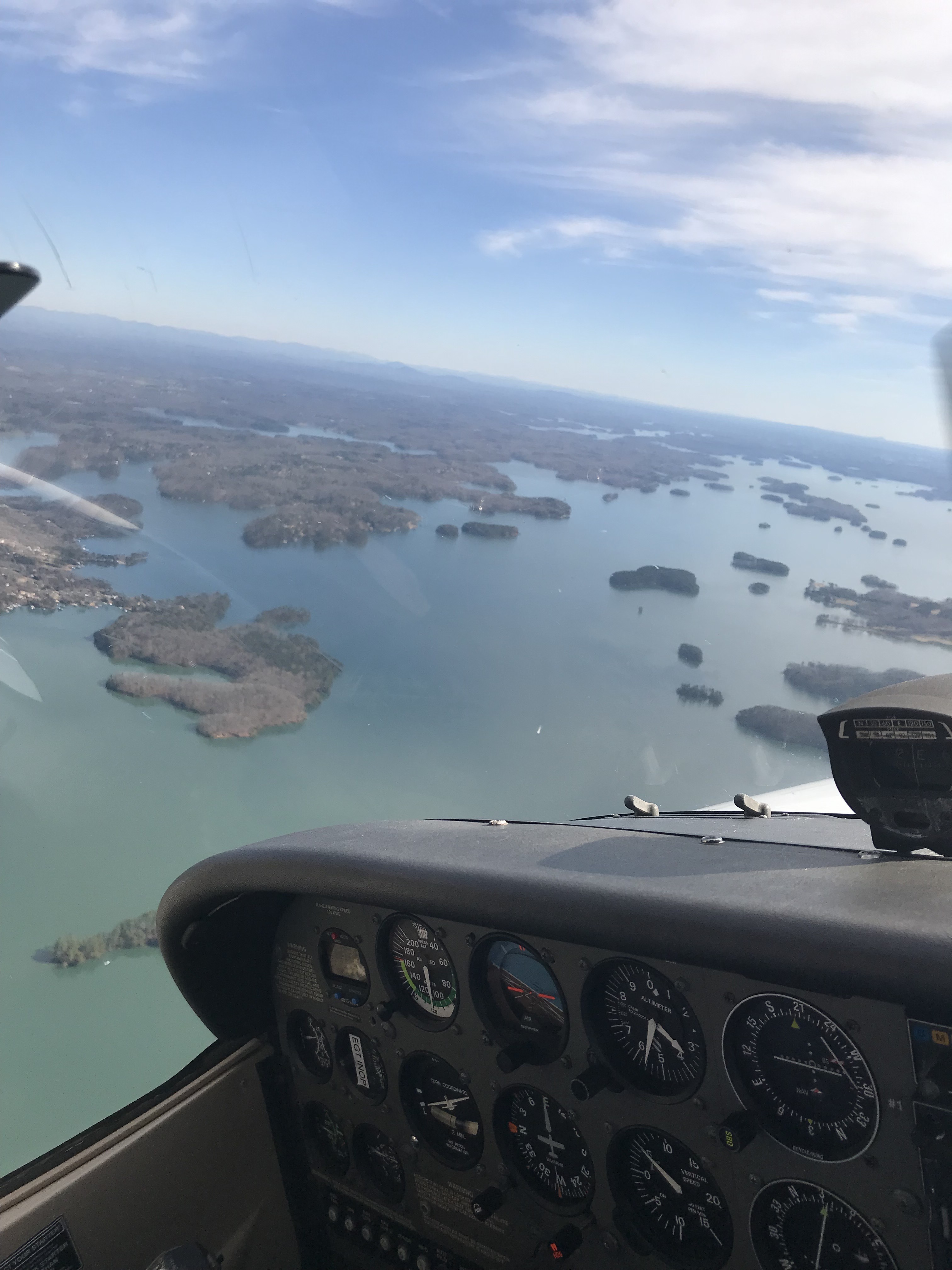view of Lake Lanier from a YJFC plane