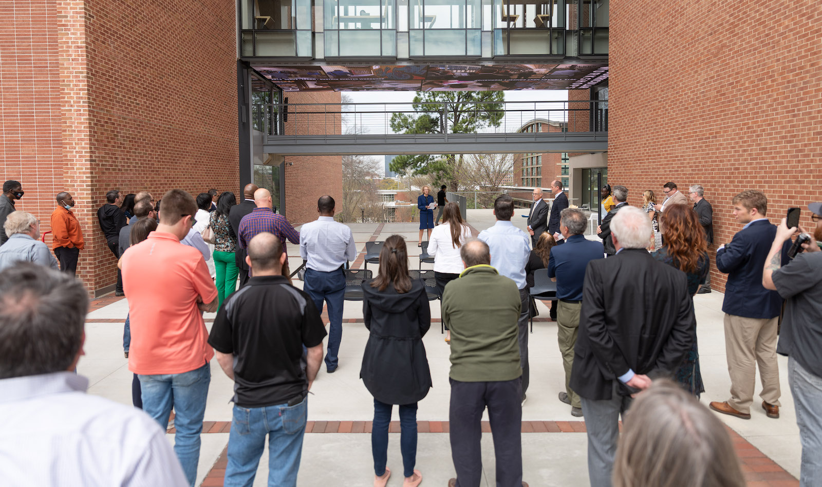 Leslie Sharp at media bridge dedication