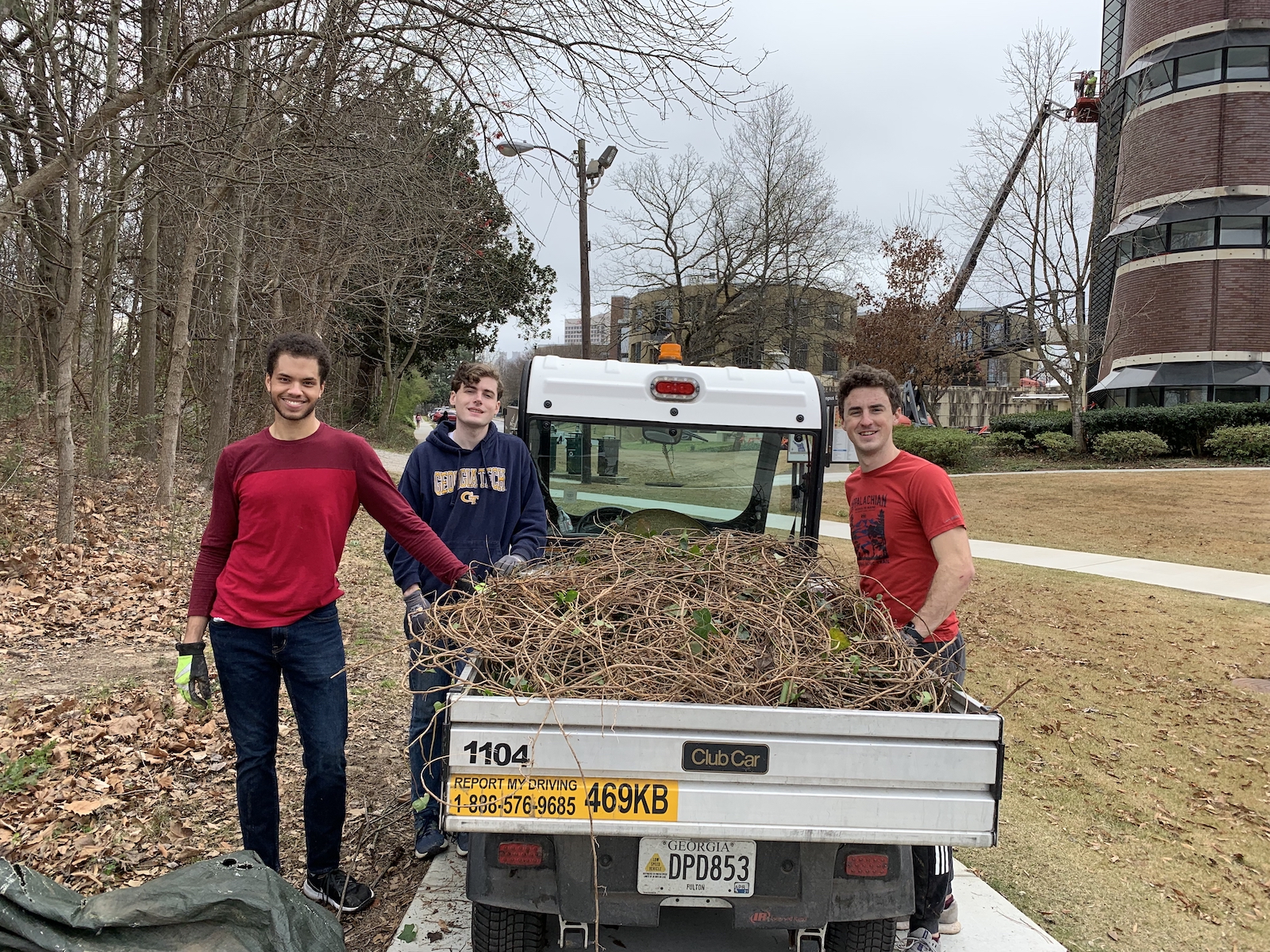 removal of English ivy near Kendeda Building