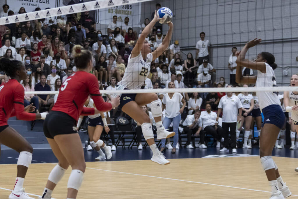 Tech volleyball defeated UGA in O'Keefe Gym. 