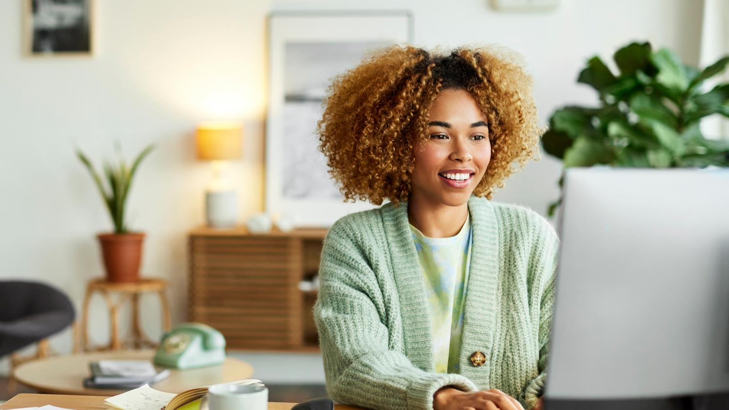 Employee working from home