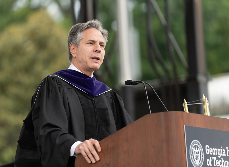 Antony Blinken speaks at Georgia Tech's 2023 Spring Afternoon Bachelor's Commencement Ceremony.