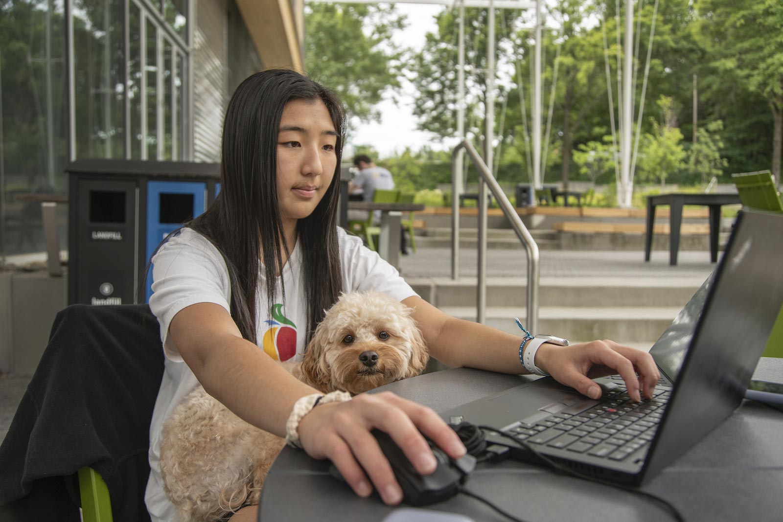 Leah Kim with dog Zoe