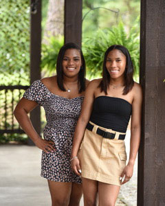 portrait of Jayla Lett standing with her sister