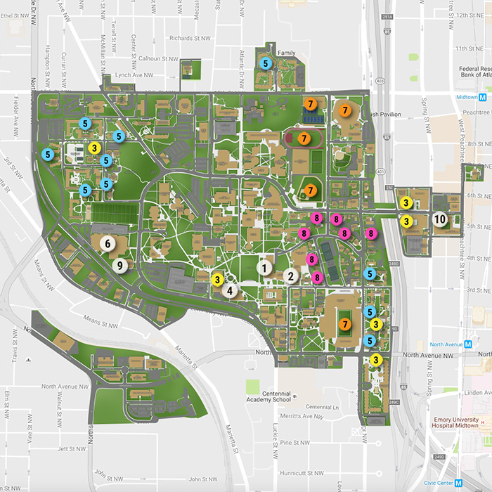 map of campus interest points