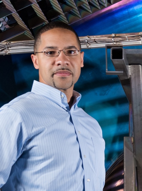 Mitchell L. R. Walker in the Georgia Tech High-Power Electric Propulsion Laboratory (HPEPL). (Photo: Rob Felt)