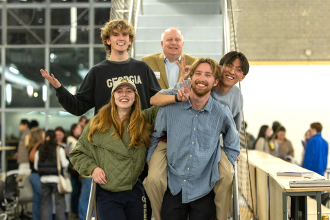 Smiling students in Georgia Tech's architecture program