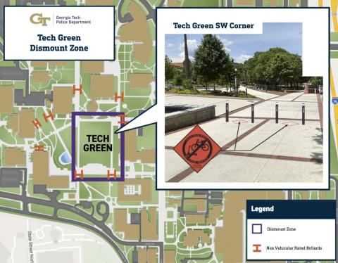 Tech Green Dismount Zone Map