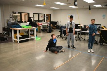 Students at Jones Middle School in Gwinnett County test the aircraft they designed during the "Flight of Fancy" design challenge. "Flight of Fancy" is the 7th grade portion of Georgia Tech's STEM-ID curriculum.