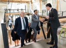 Rockefeller Foundation President Rajiv Shah meets Shannon Yee touring the The Kendeda Building for Innovative Sustainable Design.