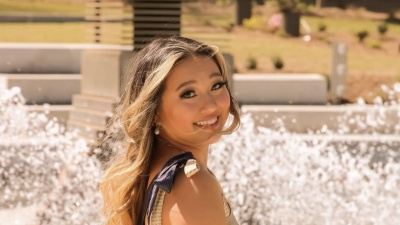 Kelsey Watkins made a dress completely of vintage Georgia Tech ties and plans to wear it for commencement.