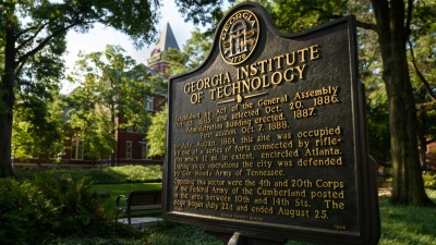 Tech Tower and Georgia Tech historical marker