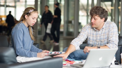 Students Studying in Clough Commons