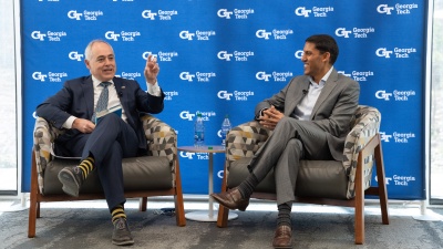 Rockefeller Foundation President Rajiv Shah joined Georgia Tech President Ángel Cabrera to discuss his book, 'Big Bets.' 