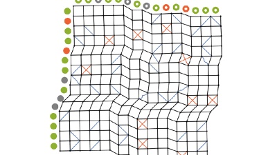 The research team's main object of study, shown here, is structures that consist of large numbers of pores — arranged in columns and rows with cables and rods added at random. 