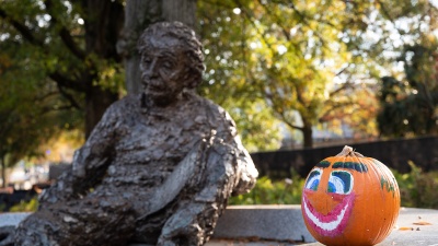 Pumpkin With Einstein Statue