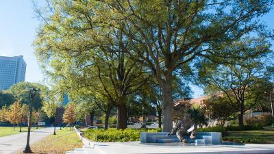 Trees around Einstein Statue