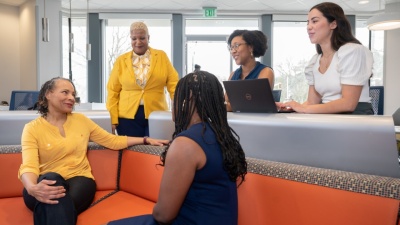 Employees in conversation