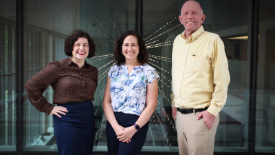 Interdisciplinary faculty co-directors of the Astrobio Minor (from left): Jennifer Glass, Frances Rivera-Hernández, Nicholas Hud