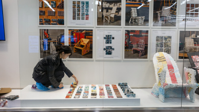 Hyojin Kwon installing Plastic Reimagined: Material Agency and Circular Design