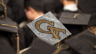 GT Logo on Grad Cap 