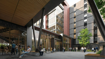 Curran Street Residence Hall Exterior Rendering