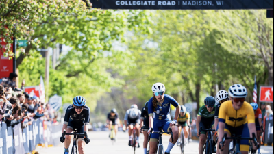 Elanor Finlayson at the Collegiate National Road Cycling Race in Madison, Wisconsin.