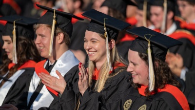Group of Georgia Tech students at commencement ceremony.