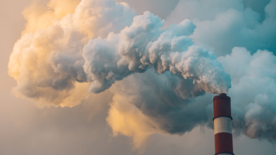 Smoke stack billowing smke