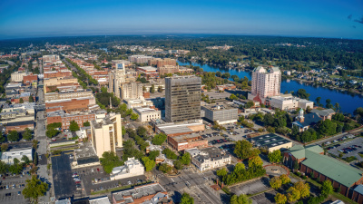 Aerial view of downtown Augusta