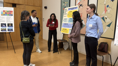 Image of students, faculty, and research faculty at a poster session for SDG Week 2025.