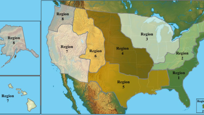 United States map showing the eight regions of the CORE-CM Initiative. Courtesy: Department of Energy Core-CM Initiative