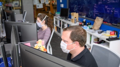 A face covering should be worn around other people at work or in class, and in stores or crowded areas.