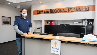 Sei Yoshioka-Cefalo is the academic program manager for the School of City and Regional Planning in the College of Design. (Photo by Allison Carter)