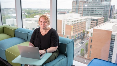 Alana DeAngelis is the collaboration and productivity solutions manager for OIT Digital Business. (Photo by Allison Carter)