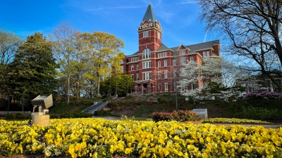 Tech Tower in Spring. Photo: Brice Zimmerman.

