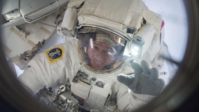 Tech graduate Shane Kimbrough is seen floating in the Quest airlock at the end of a spacewalk outside the International Space Station. Photo courtesy: NASA on March 24, 2017