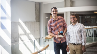 Aaron Blanchard and Khalid Salaita, associate professor of chemistry at Emory. 