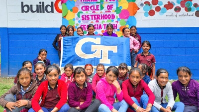 Students at the school in Cantón La Soledad, Guatemala
