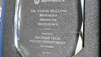 GTPD received the Dr. Curtis McClung/Motorola Award of Excellence as a finalist for innovative use of social media on July 25 at the Georgia Association of Chiefs of Police gathering in Savannah.