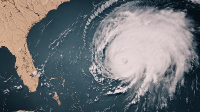 3D Render of Category 4 Major Hurricane Fiona east of Florida. Getty Images.
