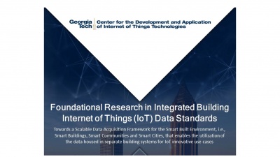 The Georgia Institute of Technology’s Center for the Development and Application of Internet of Things Technologies (CDAIT) has released a research report titled “Foundational Research in Integrated Building - Internet of Things (IoT) Data Standards.”