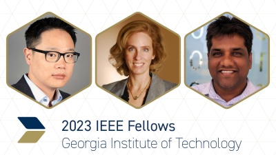 (L-R) Sung Kyu Lim, Linda Milor, and  Moinuddin K. Qureshi. Georgia Tech's three faculty members elevated to fellow status in the Institute of Electrical and Electronics Engineers (IEEE) for 2023.

 

 

 