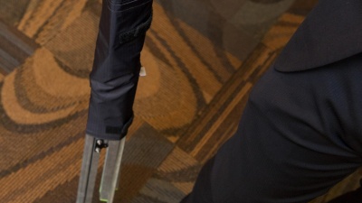 Jeffrey McMichael, a student in the George W. Woodruff School of Mechanical Engineering, invented the Capable Cane, a walking cane that unfolds into a portable, stable chair. His invention is one of six competing for Georgia Tech’s 2017 InVenture Prize.  

Photo by Rob Felt