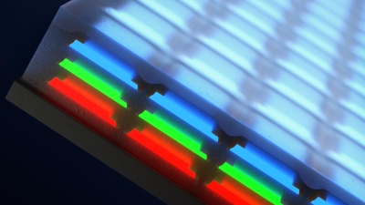 Illustration of stacked LEDs (Credit: Younghee Lee)
