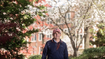 Quentin Holden, tree surgeon, near Mayer Garden on Cherry Street