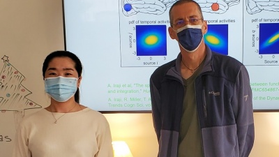 Researchers Kuaikuai Duan and Vince Calhoun have found that neurological complications of Covid-19 patients may be linked to lower gray matter volume in the front region of the brain even six months after hospital discharge. (Photo credit: Vince Calhoun, Georgia Tech)