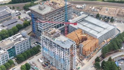 Phase I of Science Square, which includes the Science Square Labs building, the apartment community, and a new parking deck, are all on schedule to be completed in March 2024.

Photo courtesy of Aerial Innovations Southeast.&nbsp;
