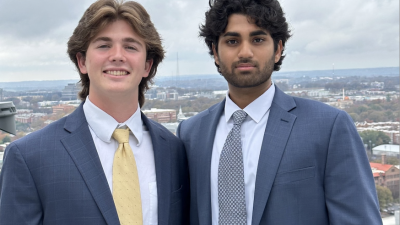 Georgia Tech Undergraduate Student Government Association VP Harrison Baro and President Aanjan Sikal. Submitted photo.&nbsp;

