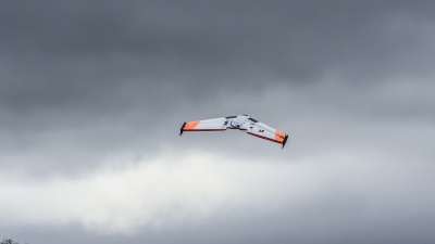A single Zephyr aircraft is launched at Camp Roberts in Monterey County, California during a demonstration by the Georgia Tech Research Institute and the Naval Postgraduate School. (U.S. Navy photo by Javier Chagoya)